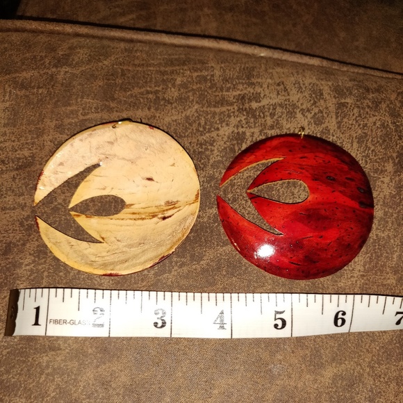 Coconut Shell Earrings - Picture 2 of 5